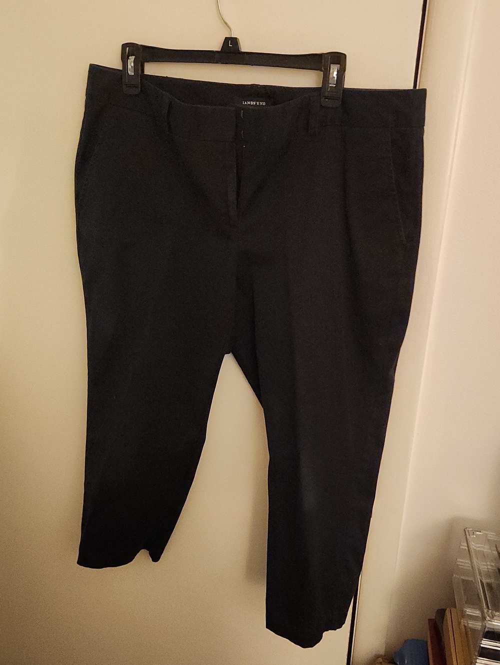 Lands' End Women's Black 3/4 Length Capri Pants 14P Fit 1